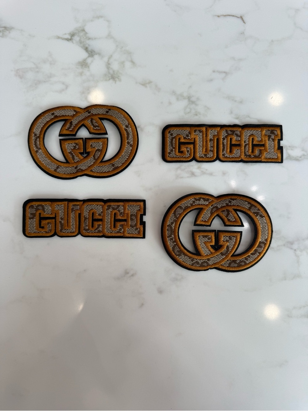 Beautiful Hand Crafted Gold and Black Embroidered Iron on Patches